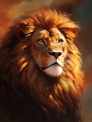 Lion's head. Digital art.