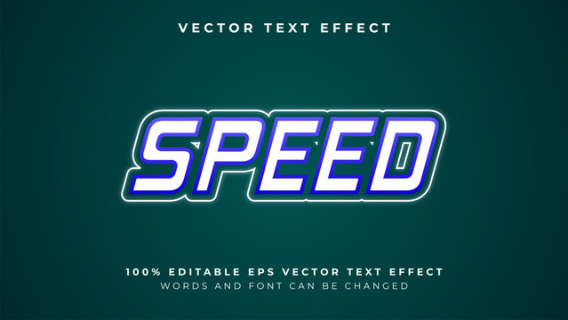 Speed neon 3d editable vector text effect