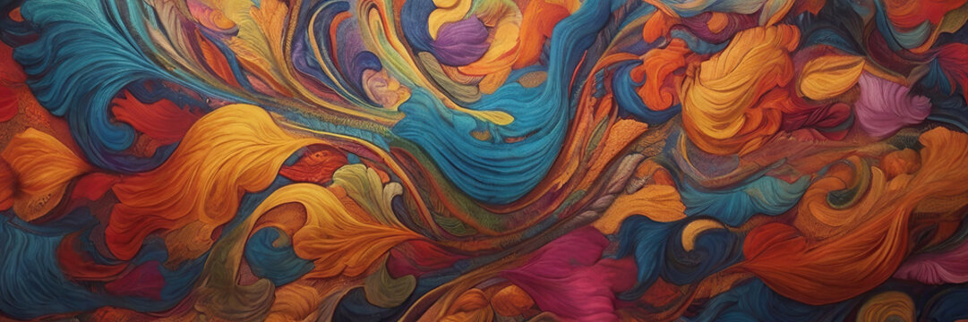 Colorful fabric with a bright pattern