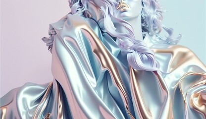 silhouette of a woman covered with a light fabric