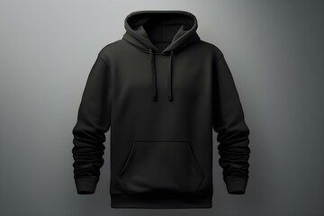 Blank black hoodie template mockup for design purposes. Concept Blank hoodie template, Apparel mockup, Black clothing design, Fashion presentation, Clothing design template