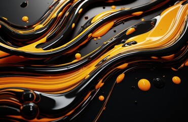 Liquid oil splash on dark background