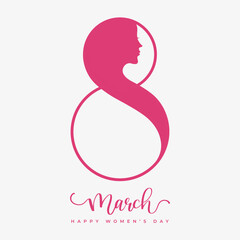Modern Women's Day banner with 3d 8 number. Vector illustration.