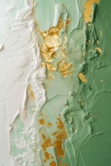 Abstract Picture Pale Green and Gold, Ideal for Modern Home Decor