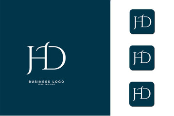 HD, DH, H, D, Abstract Letters Logo Monogram