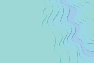 Colorful wavy background with paper cut style