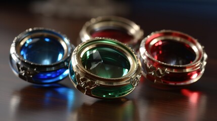 four rings made of precious stones