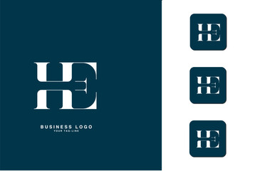 HE, EH, H, E, Abstract Letters Logo Monogram