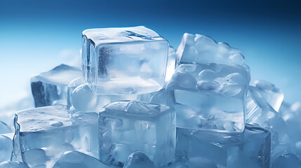 Obraz premium Ice cubes background, suitable for refreshing drinks or hydration concept