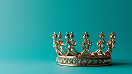 Elegant Royal Crown on a Solid Color Background - obrazy, fototapety, plakaty