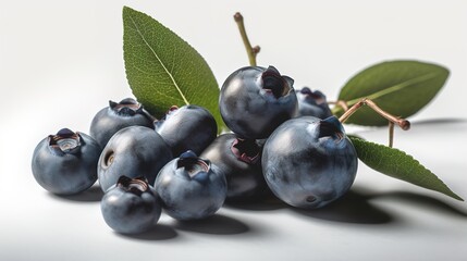 blueberries with white background
