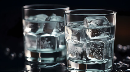 Ice cubes background, suitable for refreshing drinks or hydration concept