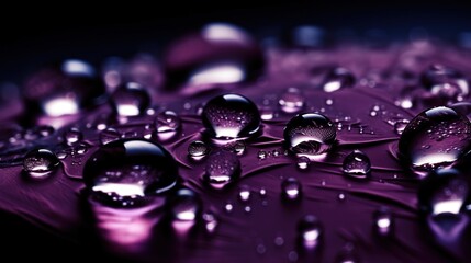 purple water drops on black background
