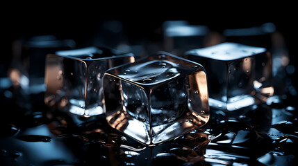 Ice cubes background, suitable for refreshing drinks or hydration concept - obrazy, fototapety, plakaty