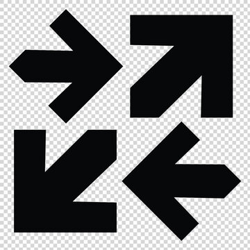 Four arrows icon. Different direction. Navigation concept. Cursor sign. Simple line art. Vector illustration. Stock image. EPS 10. 19