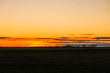 Sunset across the field