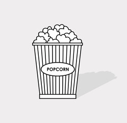 popcorn icon vector design template in white paper background