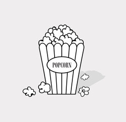 popcorn icon vector design template in white paper background