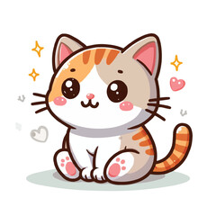 Fototapeta premium cat cartoon vector on white background
