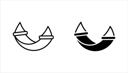 Relax hammock icon set. Simple set of relax hammock vector illustration on white background