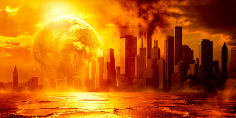 global warming bakcground, the end of the earth - obrazy, fototapety, plakaty