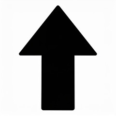 Simple black arrow up symbol isolated on white, upload icon