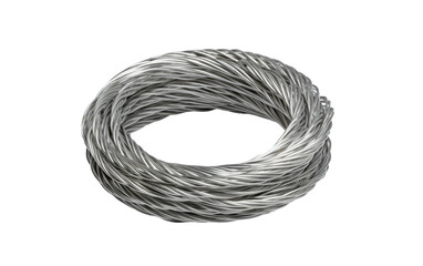 A photograph of a coil of wire. Isolated on a Transparent Background PNG.