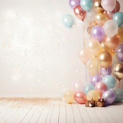 Birthday Party Background With Balloons theme