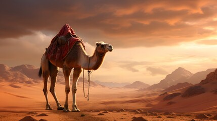 Camel in the desert 8K
