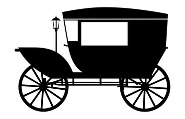 Fototapeta na wymiar Amish buggy black Silhouette Vector isolated on a white background