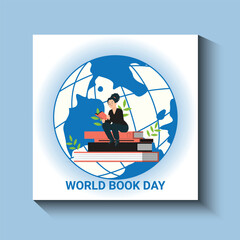 World Book Day Concept. Globe shapes with the book. world book the day 