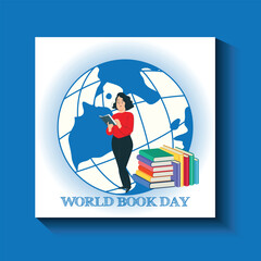 World Book Day Concept. Globe shapes with the book. world book the day 