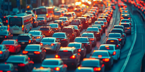 Obraz premium infinite car traffic jam concept