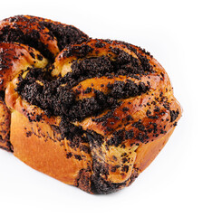 Sweet swirl homemade bread with poppy seeds