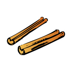 シナモンの和風ベクターイラスト（カラー）。