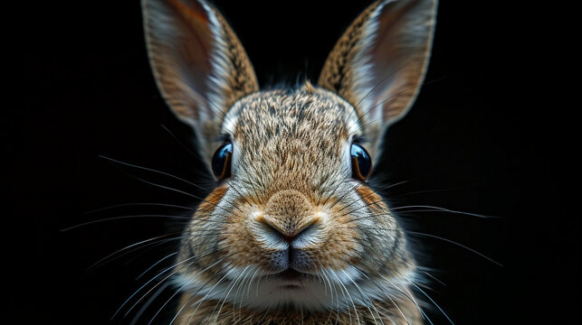 Fototapeta close up wildlife photography, authentic photo of a cute bunny or rabbit in natural habitat, taken with telephoto lenses, for relaxing animal wallpaper and more