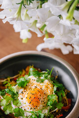 Asian food ramen top view