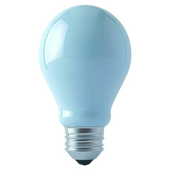 Blue light bulb, 3D illustration, concept of idea, isolated on transparent.