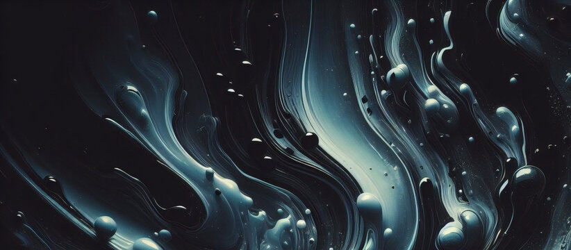 Textura de fondo Marvel azul negro, efecto l&iacute;quido brillante, papel tapiz dorado met&aacute;lico y de color mixto, mezcla de colores brillantes y part&iacute;culas reflectantes doradas distribuidas aleatoriamente