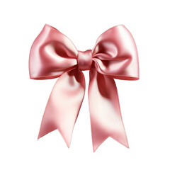 Beautiful Pink Satin Bow: Isolated Cutout on Transparent PNG