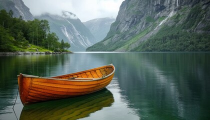 Obraz premium Norway boat in a lake