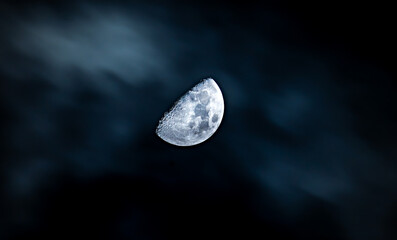 moon in the dark sky