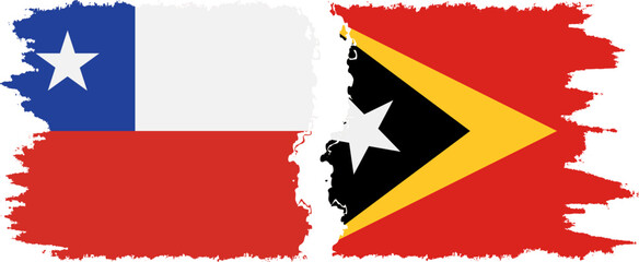 Timor-Leste - East Timor and Chile grunge flags connection vecto