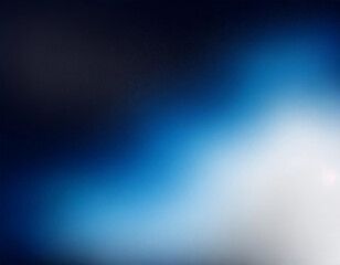 Fototapeta premium White blue black blurred abstract gradient on dark grainy background, glowing light, large banner size