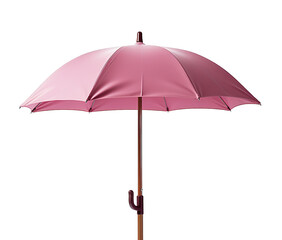 Beach umbrella isolated cutout on transparent background , pink color 