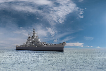 destroyer, frigate, battleship at the ocean