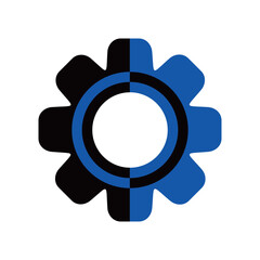 Gear cogwheel icon in trendy flat design. repair sign and symbol.