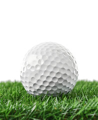 Golf ball on grass on transparent background PNG