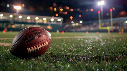 american football field with ball