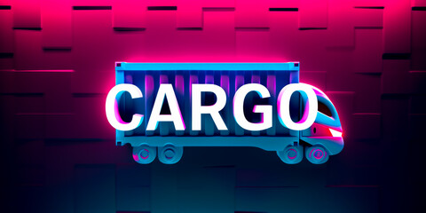 logo with "CARGO" written, DELIVERY concept